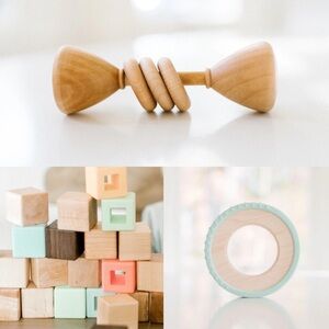 Bannor Toys Baby Wood/Silicone Toy Bundle